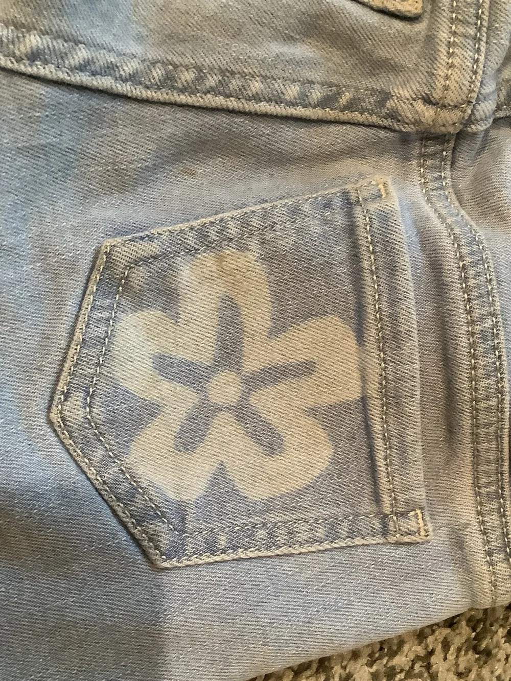 Girls Size 6x Light Blue Floral Print Bootcut Jeans